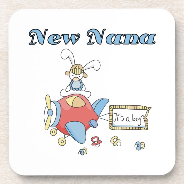 New Nana of Boy Airplane Gifts Drink Coaster (Front)
