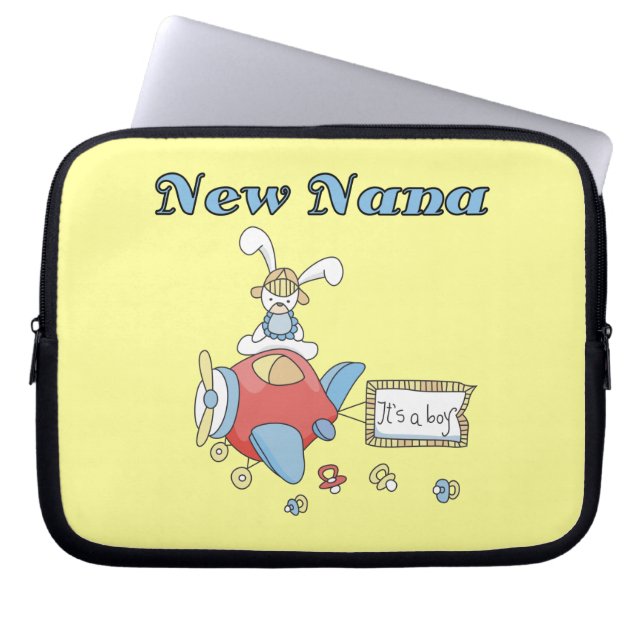 New Nana of Boy Airplane Gifts Laptop Sleeve (Front)