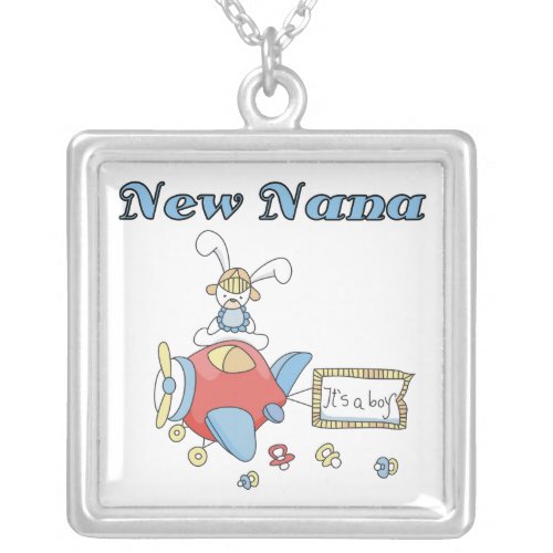 New Nana of Boy Airplane Gifts Silver Plated Necklace