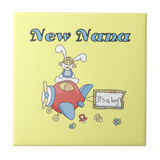 New Nana of Boy Airplane Gifts Tile (Front)