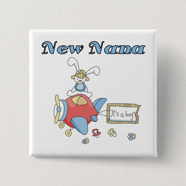 New Nana of Boy-Airplane Tshirts and Gifts Pinback Button (Front)