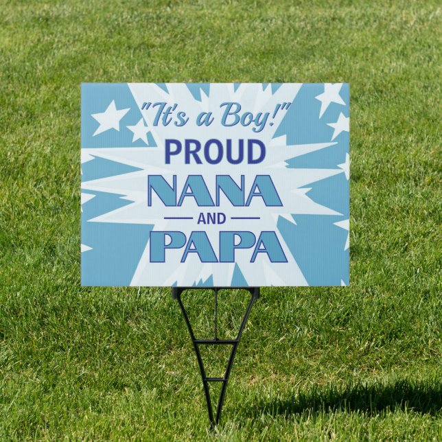 New Nana & Papa Announcement yard Sign (Insitu)