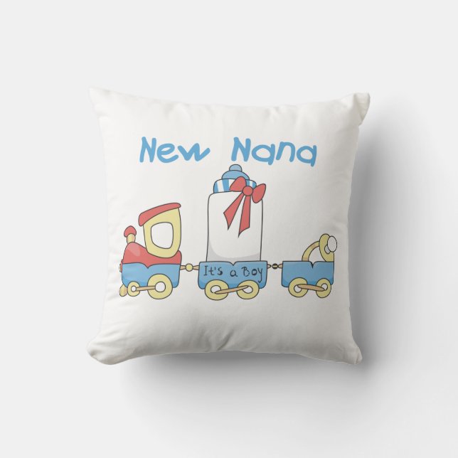 New Nana - Train Gifts Throw Pillow (Front)