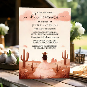 New Nature Barn Wood Boho Farm Western Quinceanera Invitation