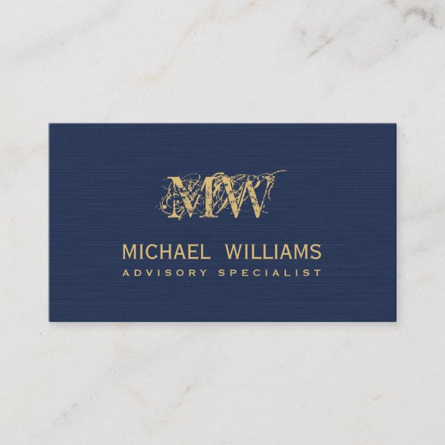New navy blue of gold calling card (Front)