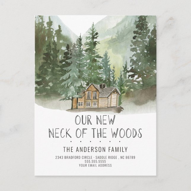 New Neck of the Woods Mountain Moving Announcement (Front)
