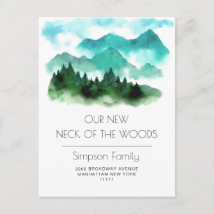 New Neck of the Woods  Moving Announcement Postcard