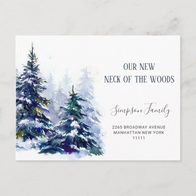 New Neck of the Woods  Moving Announcement Postcard (Front)