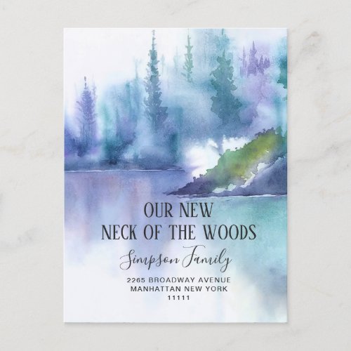 New Neck of the Woods  Moving Announcement Postcard