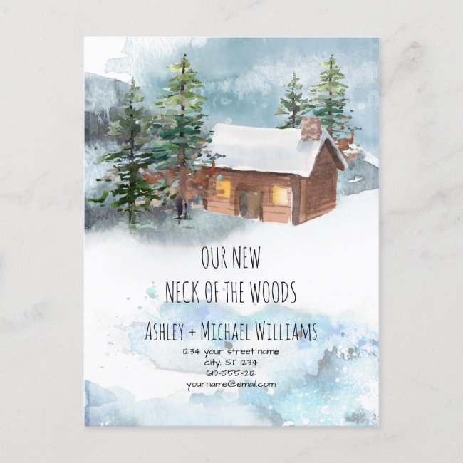 New Neck of the Woods Moving Announcement Postcard
