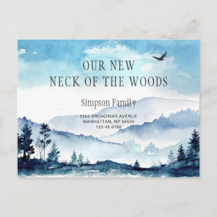 New Neck of the Woods  Moving Announcement Postcard