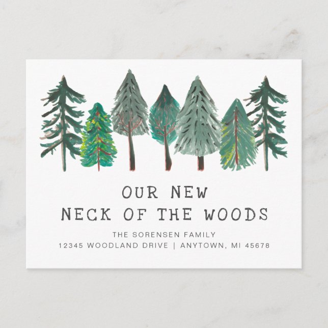 New Neck of the Woods Moving Announcement Postcard (Front)
