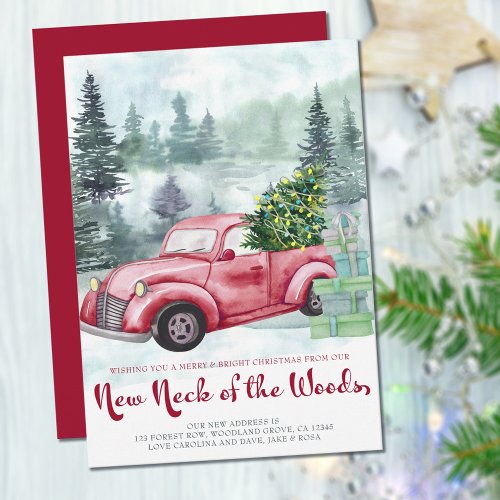 New Neck of the Woods Red Christmas Truck Moving Announcement