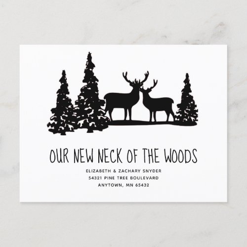 New Neck of the Woods Rustic Deer Trees Moving Postcard
