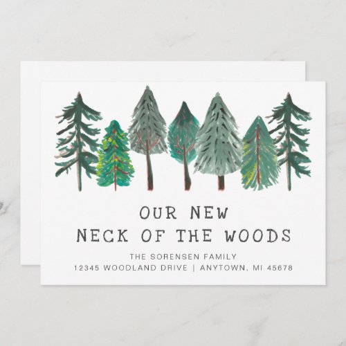 New Neck of the Woods Rustic Moving Announcement