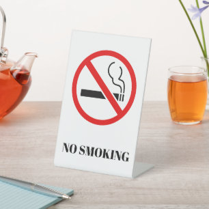 NEW! No Smoking Pedestal Sign - 4" X 6" - Custom