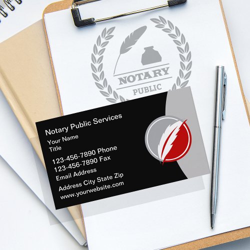 New Notary Public Business Card Design