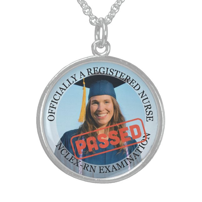 new nurse grad passed nclex keepsake gift sterling silver necklace (Front)
