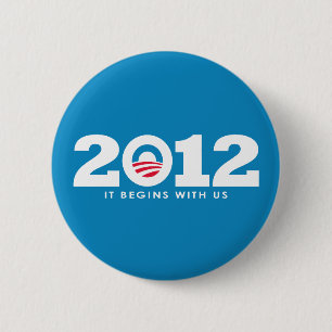 New Obama 2012 Logo Pinback Button