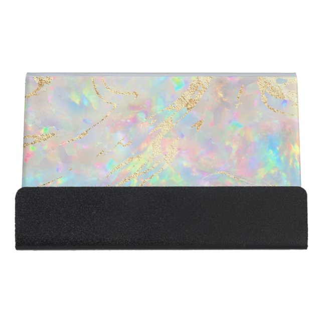 new opal desk business card holder (Front)