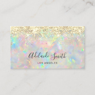 new opal gemstone faux glitter business card
