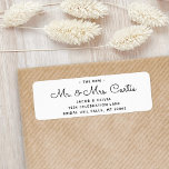 New or Future Mr & Mrs • Modern Return Address Label<br><div class="desc">Add an elegant finishing touch to wedding invitations, save the date cards, and thank you notes with simply stylish "new or future Mr. & Mrs." return address labels. All text on this template is simple to customize, making it suitable for an engaged couple as well as for newlyweds. The black...</div>