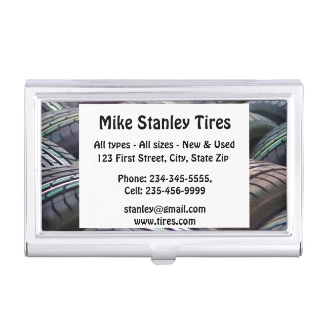 New or  Used Tire Sales Custom  Business Card Case (Front)