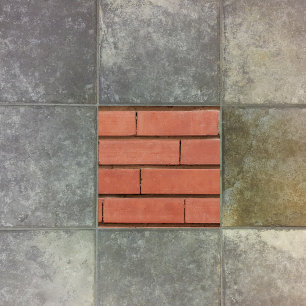 New Orange Brick And Mortar Background Ceramic Tile