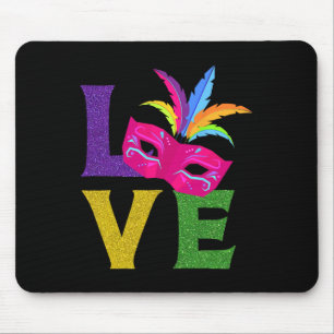 New Orlean Carnival Pink Mask Party Outfit Love Ma Mouse Pad