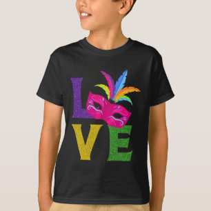 New Orlean Carnival Pink Mask Party Outfit Love Ma T-Shirt