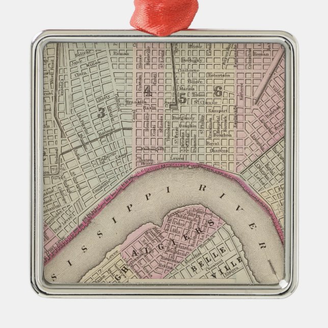 New Orleans 3 Metal Ornament (Front)