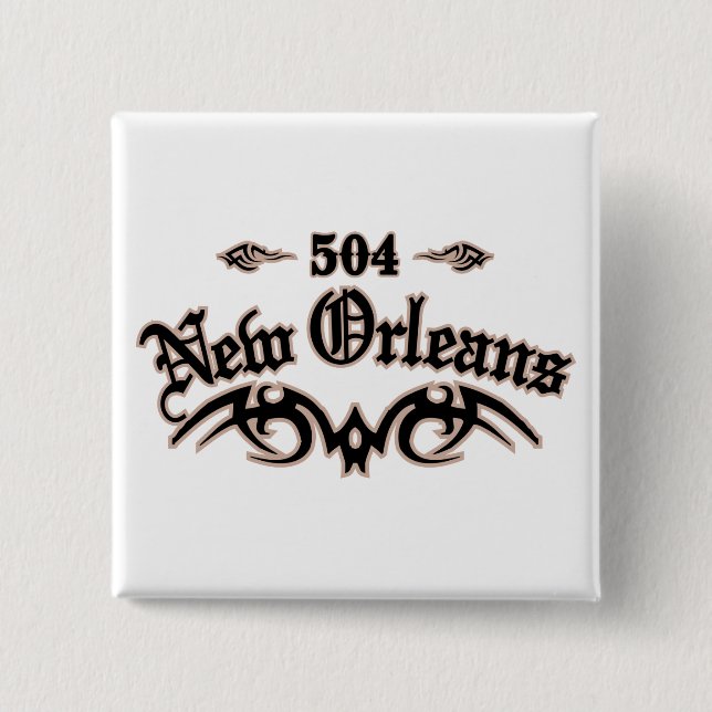 New Orleans 504 Pinback Button (Front)