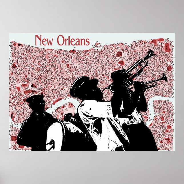 New Orleans Abstract Map Poster (Front)