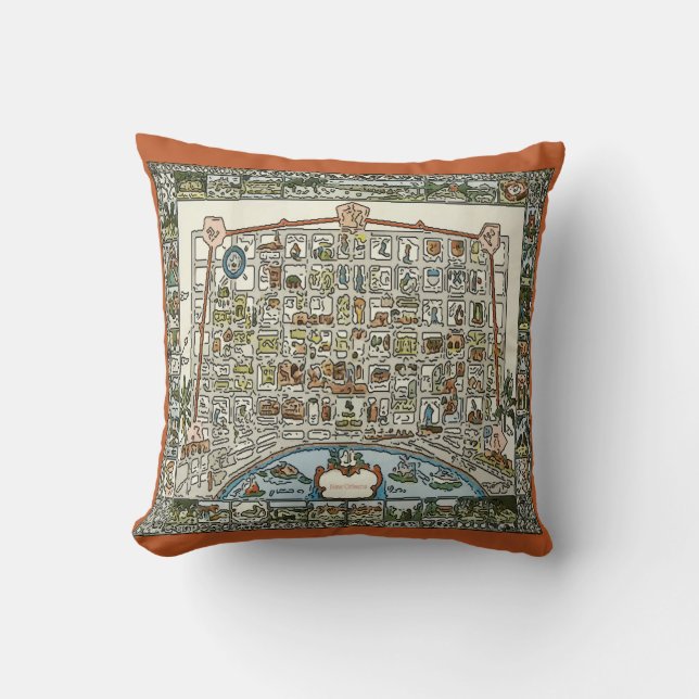 New Orleans Abstract Map Throw Pillow (Front)