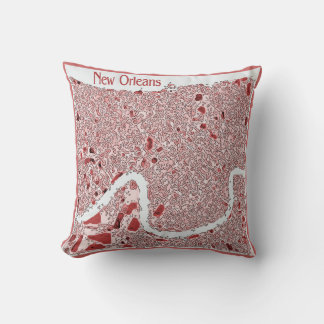 New Orleans Abstract Map Throw Pillow