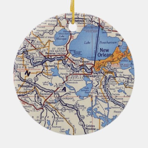 New Orleans and Houma Christmas Ornament