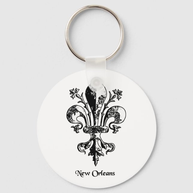 New Orleans Antique Fleur de lis Keychain (Front)