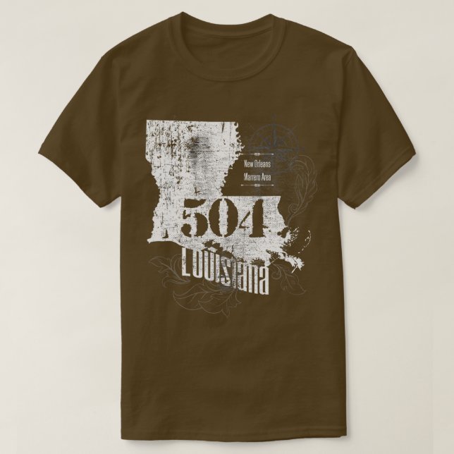 New Orleans Area Code 504  Louisiana Parish Cool  T-Shirt (Design Front)