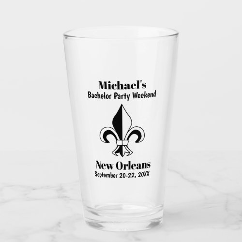 New Orleans Bachelor Party Trip Favor Beer Pint Glass