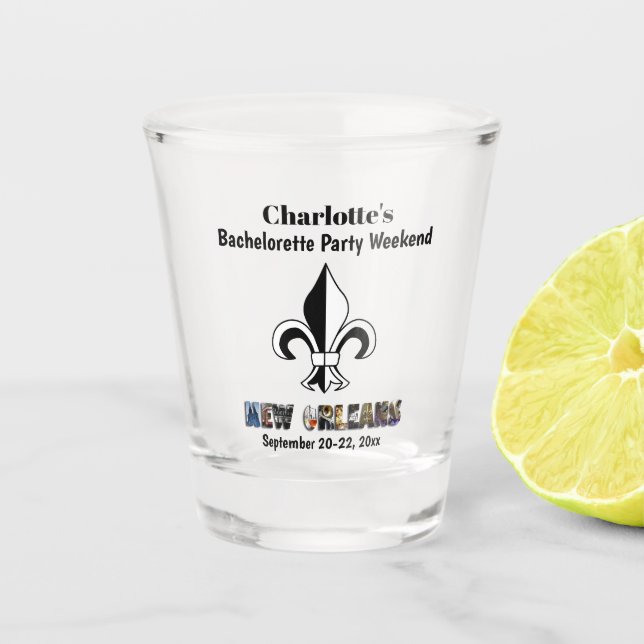 New Orleans Bachelorette Party Favor Girls Trip Shot Glass (Front)