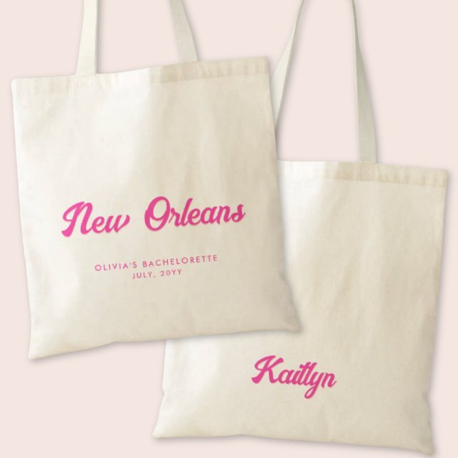 New Orleans Bachelorette Party Personalized Tote (New Orleans Bachelorette Party Tote Bag)