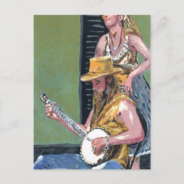 New Orleans Banjo Player Postcard (Front)