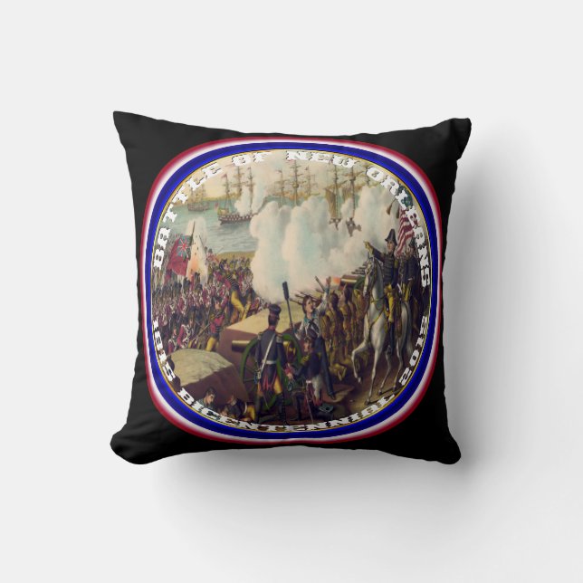 New Orleans Battle Bicentennial Please Read Below Throw Pillow (Front)