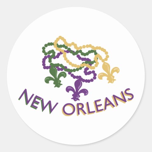 New Orleans Beads Classic Round Sticker