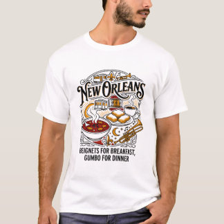nEW oRLEANS bEIGNETS gUMBO bREAKFAST dINNER mENU T-Shirt