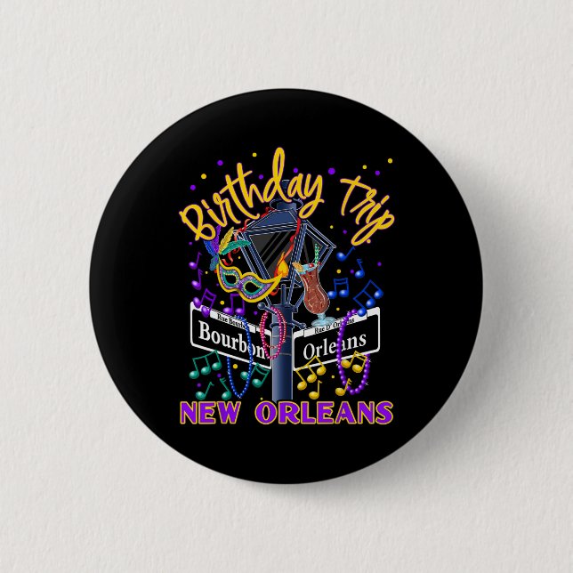New Orleans Birthday Trip French Quarter Girls Tri Button (Front)