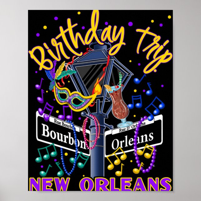 New Orleans Birthday Trip French Quarter Girls Tri Poster (Front)