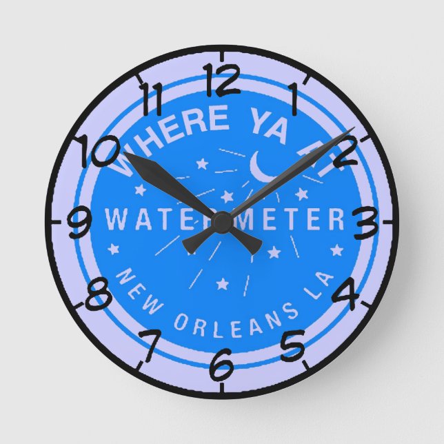 New Orleans Blue Water Meter Clock (Front)