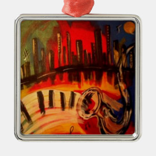 "New Orleans Blues" by Linda Powell~Original Metal Ornament