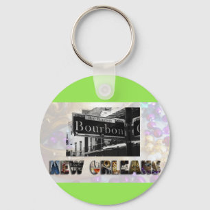 New Orleans Bourbon Street Beads NOLA Keychain
